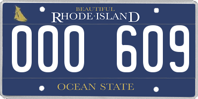 RI license plate 000609