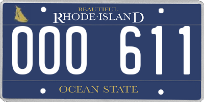 RI license plate 000611