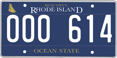 RI license plate 000614