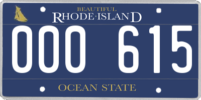 RI license plate 000615