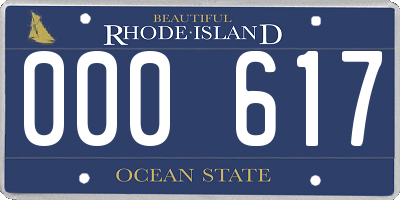 RI license plate 000617