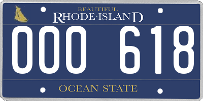 RI license plate 000618