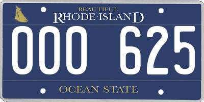 RI license plate 000625