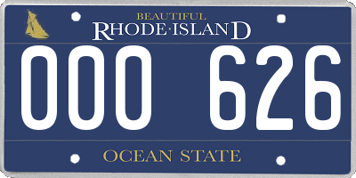 RI license plate 000626