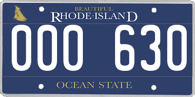 RI license plate 000630