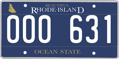 RI license plate 000631