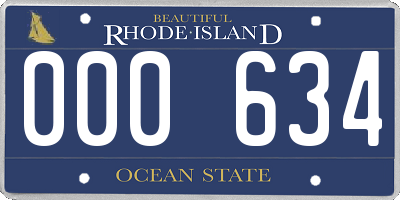 RI license plate 000634