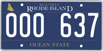 RI license plate 000637