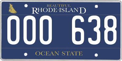 RI license plate 000638