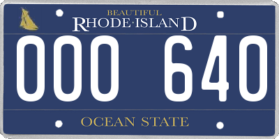 RI license plate 000640