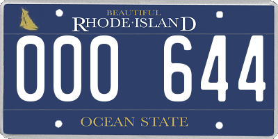 RI license plate 000644