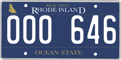 RI license plate 000646