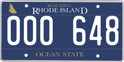 RI license plate 000648