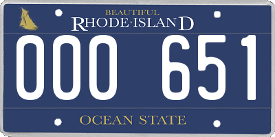RI license plate 000651