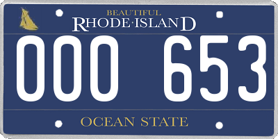 RI license plate 000653