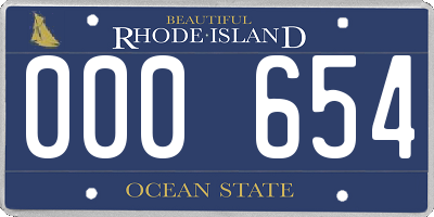RI license plate 000654