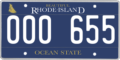 RI license plate 000655