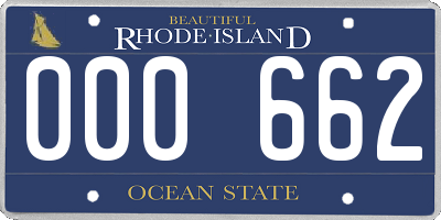 RI license plate 000662