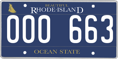 RI license plate 000663