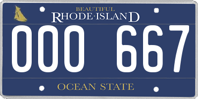 RI license plate 000667