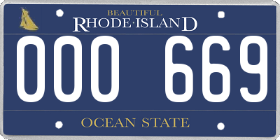 RI license plate 000669