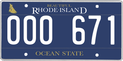 RI license plate 000671