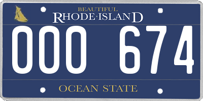 RI license plate 000674