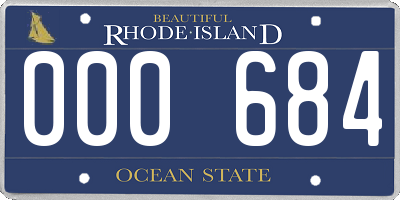 RI license plate 000684