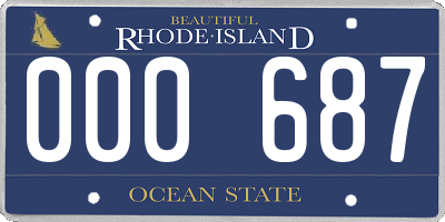 RI license plate 000687