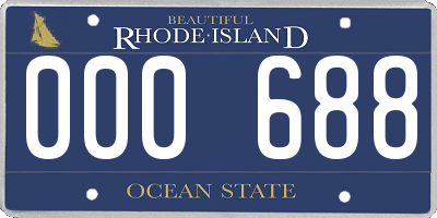 RI license plate 000688