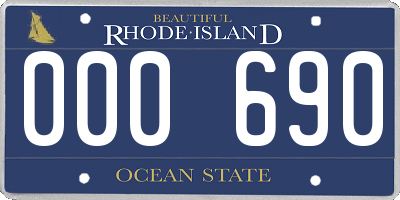 RI license plate 000690