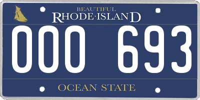 RI license plate 000693