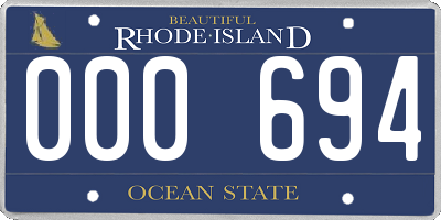 RI license plate 000694