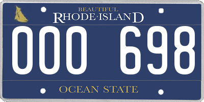RI license plate 000698
