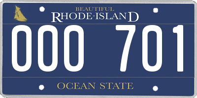 RI license plate 000701