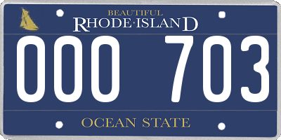 RI license plate 000703