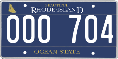 RI license plate 000704