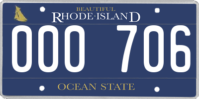 RI license plate 000706