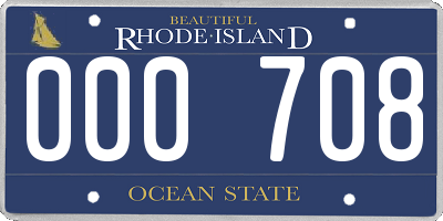 RI license plate 000708