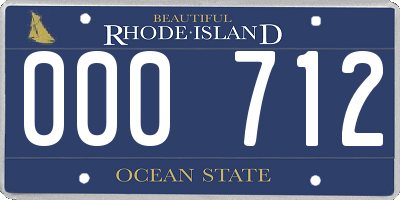 RI license plate 000712