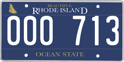 RI license plate 000713