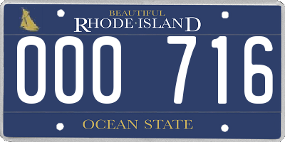 RI license plate 000716