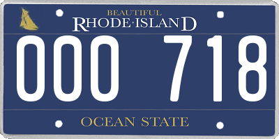 RI license plate 000718