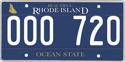 RI license plate 000720