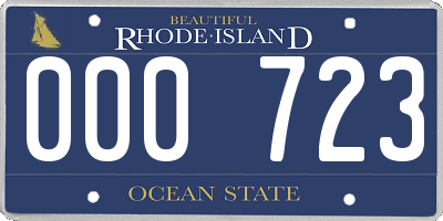 RI license plate 000723