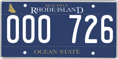 RI license plate 000726