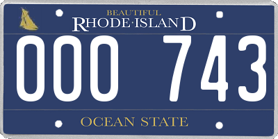 RI license plate 000743