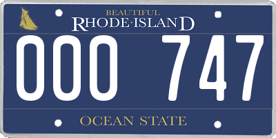 RI license plate 000747