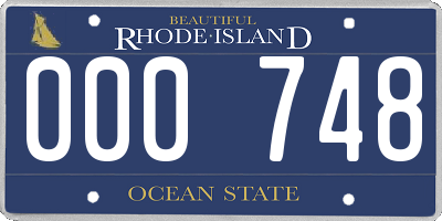 RI license plate 000748