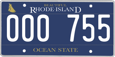 RI license plate 000755